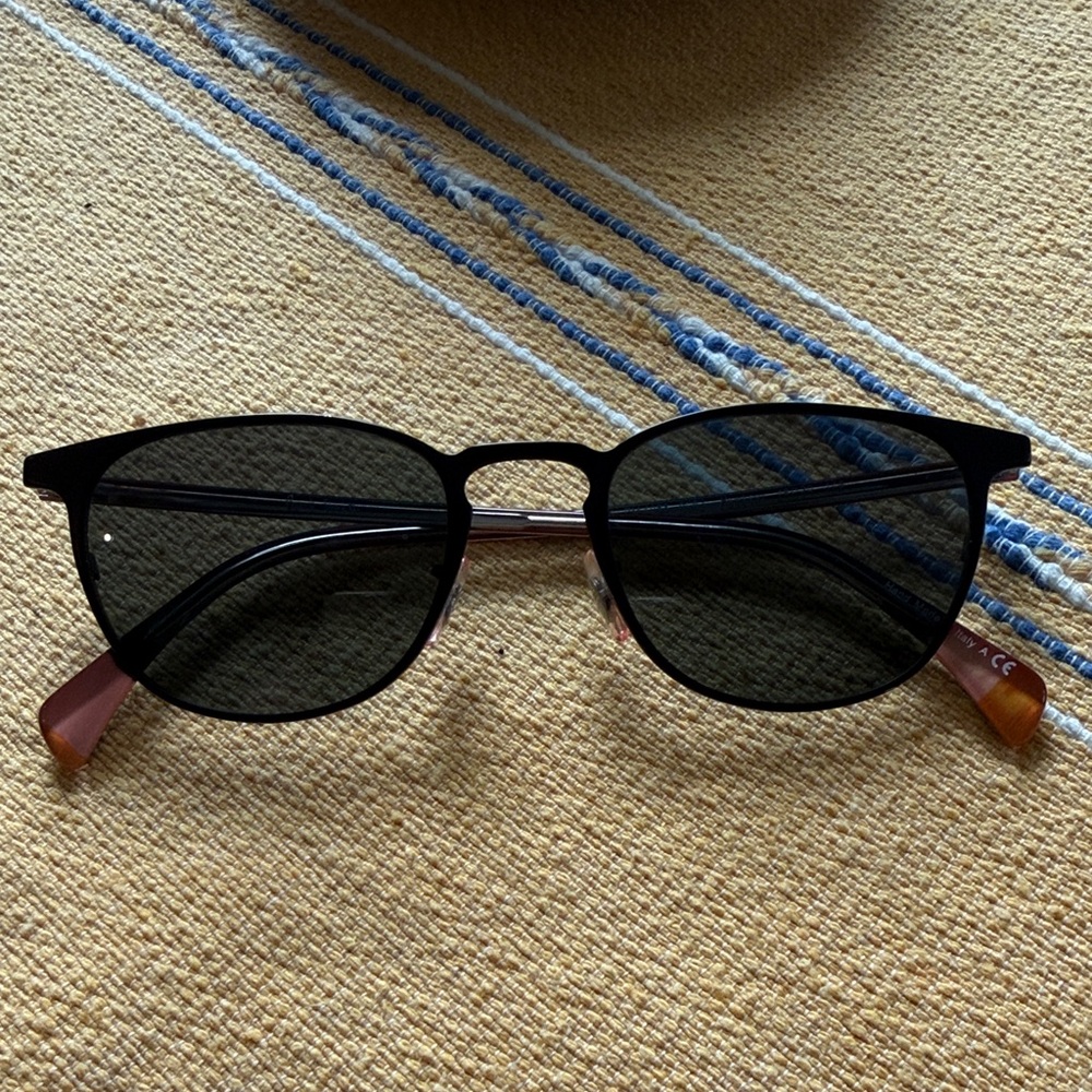 Paul Smith Black Frame Sunglasses with Brown Temples